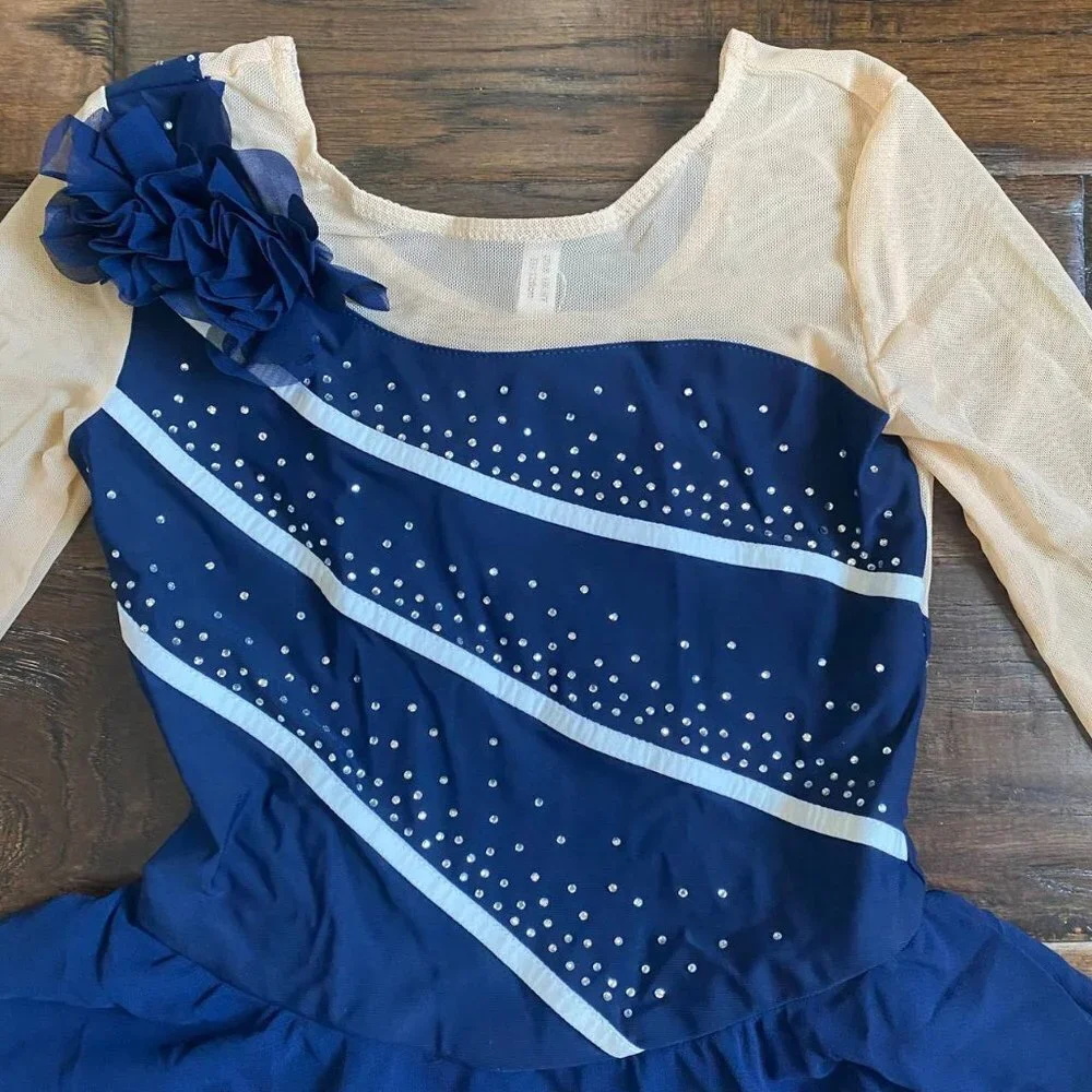 NWT!  Long Sleeve Gymnastics Dance Costume in Blue - Size 8